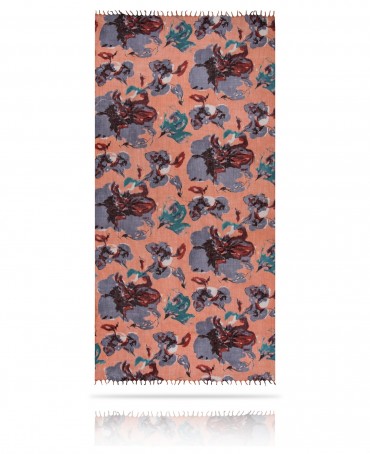 Палантин Женский W40-GRANDE.FLEUR/CORAL